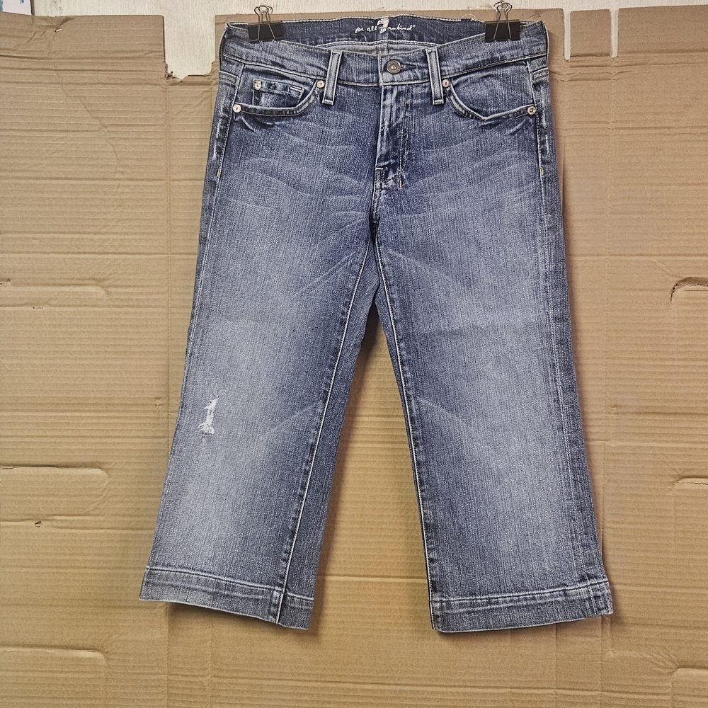 7 For All Mankind Cropped Blue Jeans